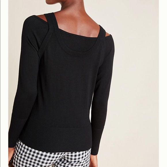 NWT Anthropologie Jamie Open Shoulder Knit Top - Picture 2 of 5